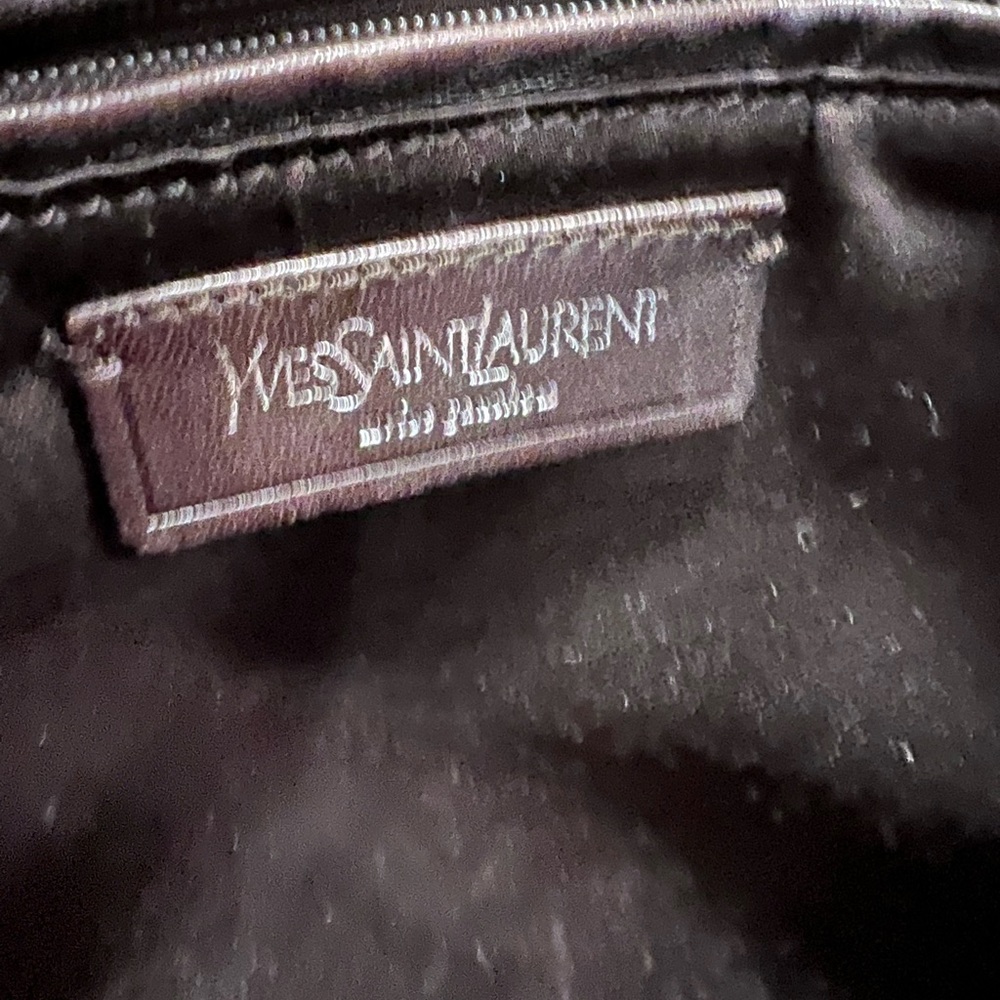 ๐ฏAuthentic Yves Saint Laurent Kahala Pink Canvas & Velvet YSL Logo Tote Bag - Picture 10 of 11